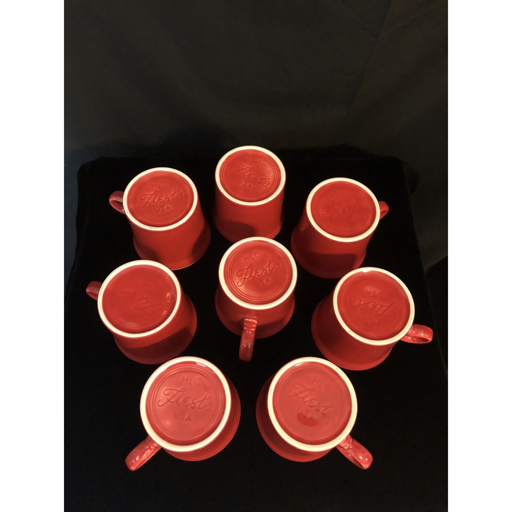 Fiesta Fiestaware 8Pc Red Tom and Jerry 8 Oz Mugs EXCELLENT - Picture 6 of 7